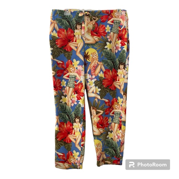 The Cat’s Pajamas Pants Pinup Print Medium Cotton Redheads Brunettes Blondes - Picture 1 of 9